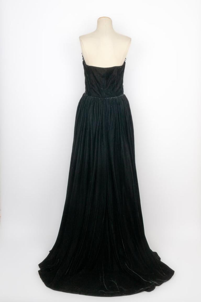 Lanvin Black Velvet Evening Dress In Excellent Condition For Sale In SAINT-OUEN-SUR-SEINE, FR
