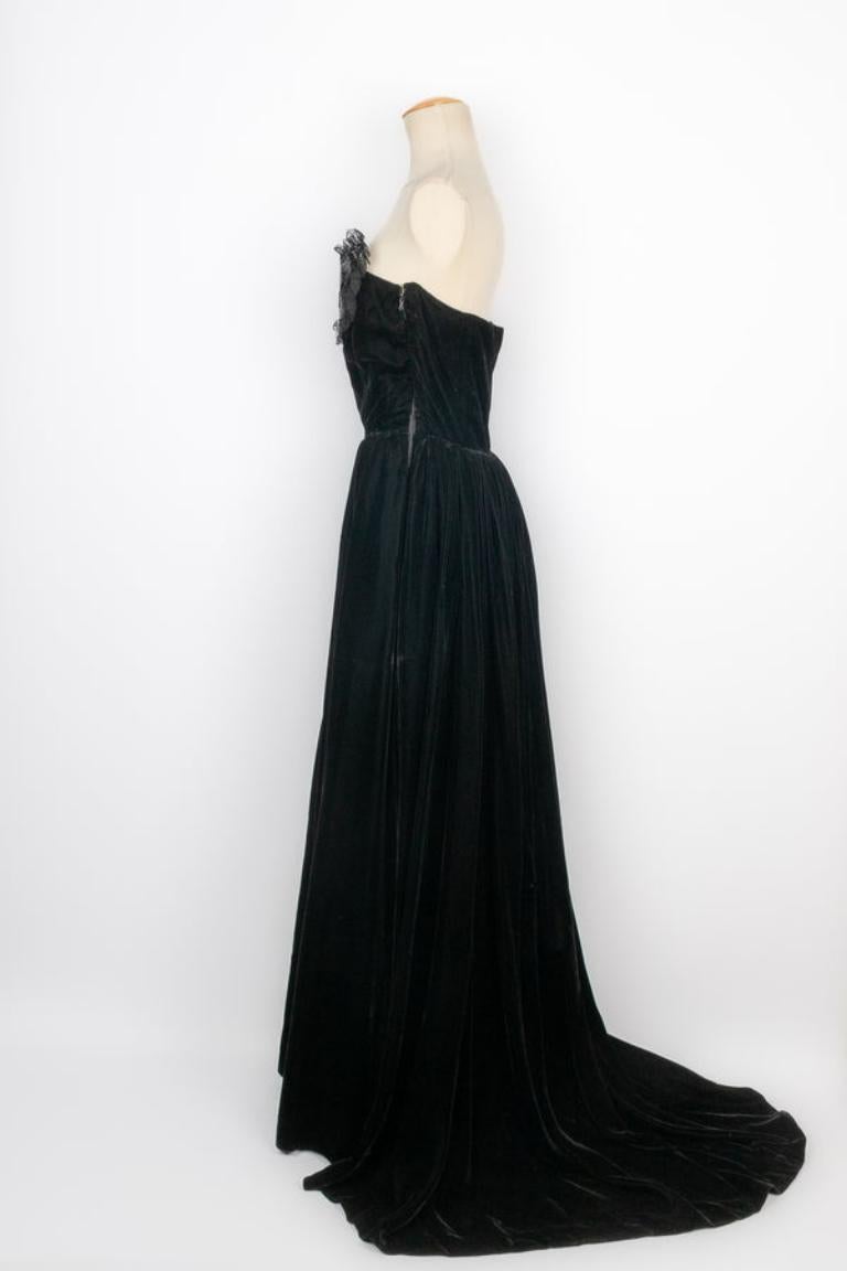 Women's Lanvin Black Velvet Evening Dress For Sale