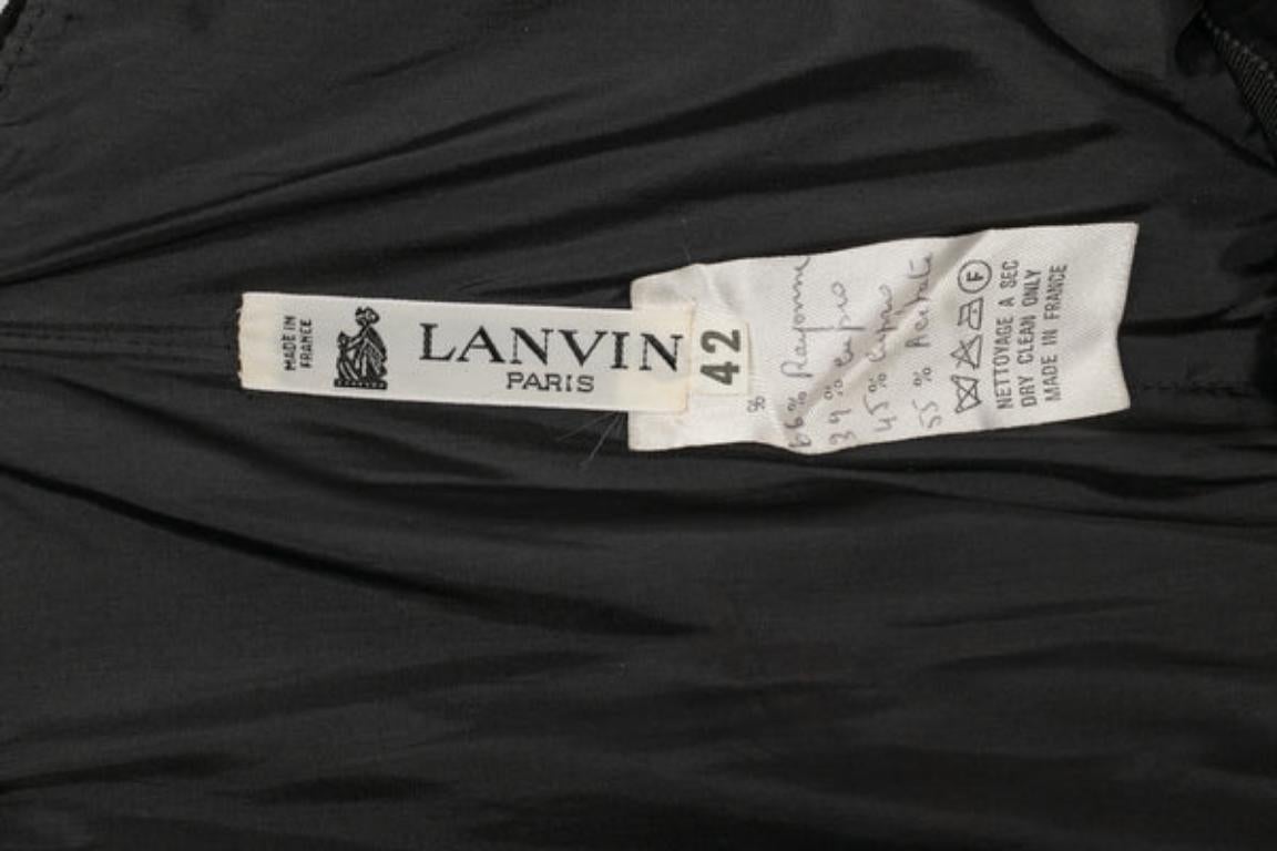 Lanvin Schwarzes Abendkleid aus Samt im Angebot 4