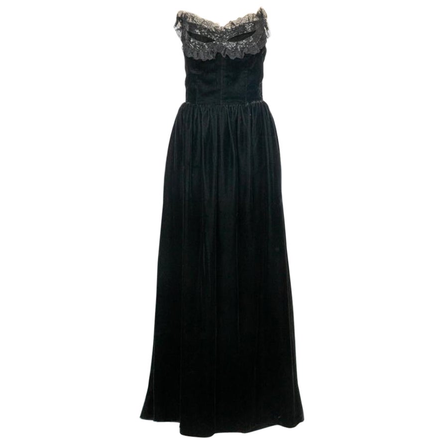 Lanvin - Robe de soirée en velours noir