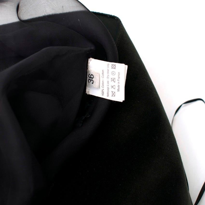 Lanvin Black Velvet Strapless Fitted Midi Dress US 4 2