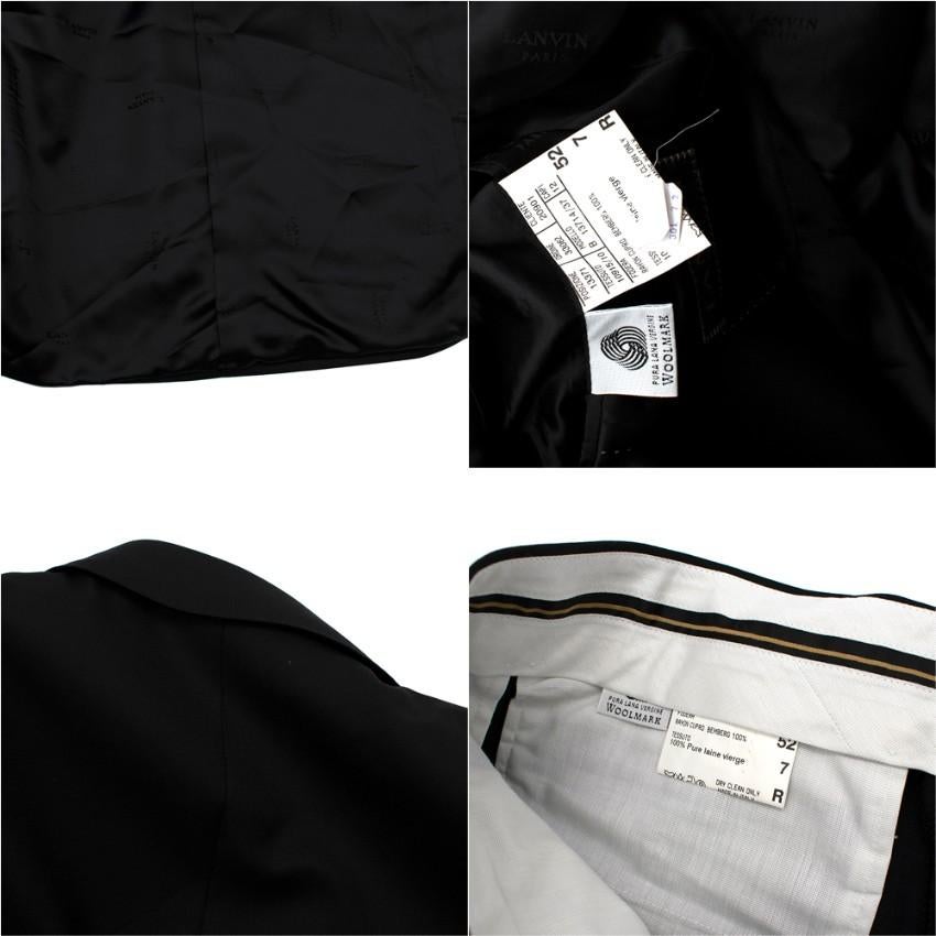 Lanvin Black Virgin Wool Single Breasted Two-Piece Suit - Size XL EU52 1