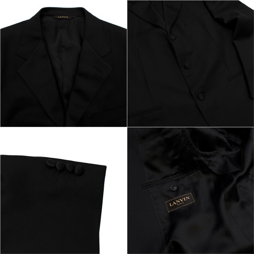 Lanvin Black Virgin Wool Single Breasted Two-Piece Suit - Size XL EU52 2