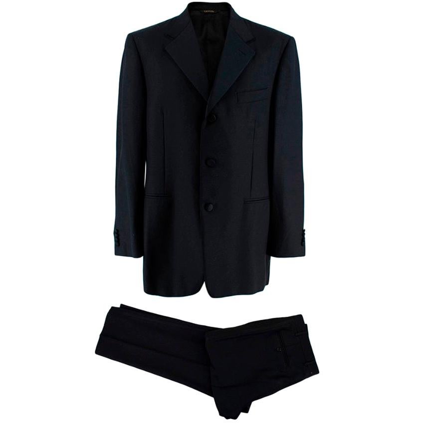 Lanvin Black Virgin Wool Single Breasted Two-Piece Suit - Size XL EU52