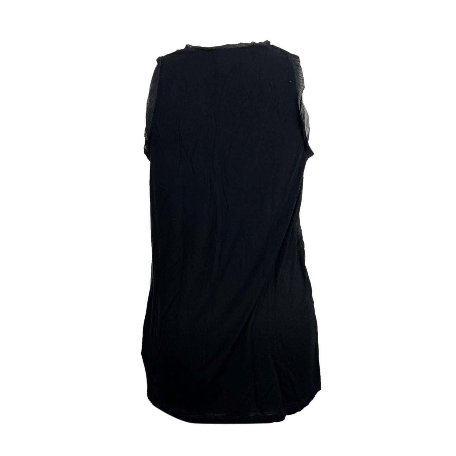 Lanvin Black Viscose Shine Sleeveless Top with Embellishment Size S In Excellent Condition In Rome, Rome