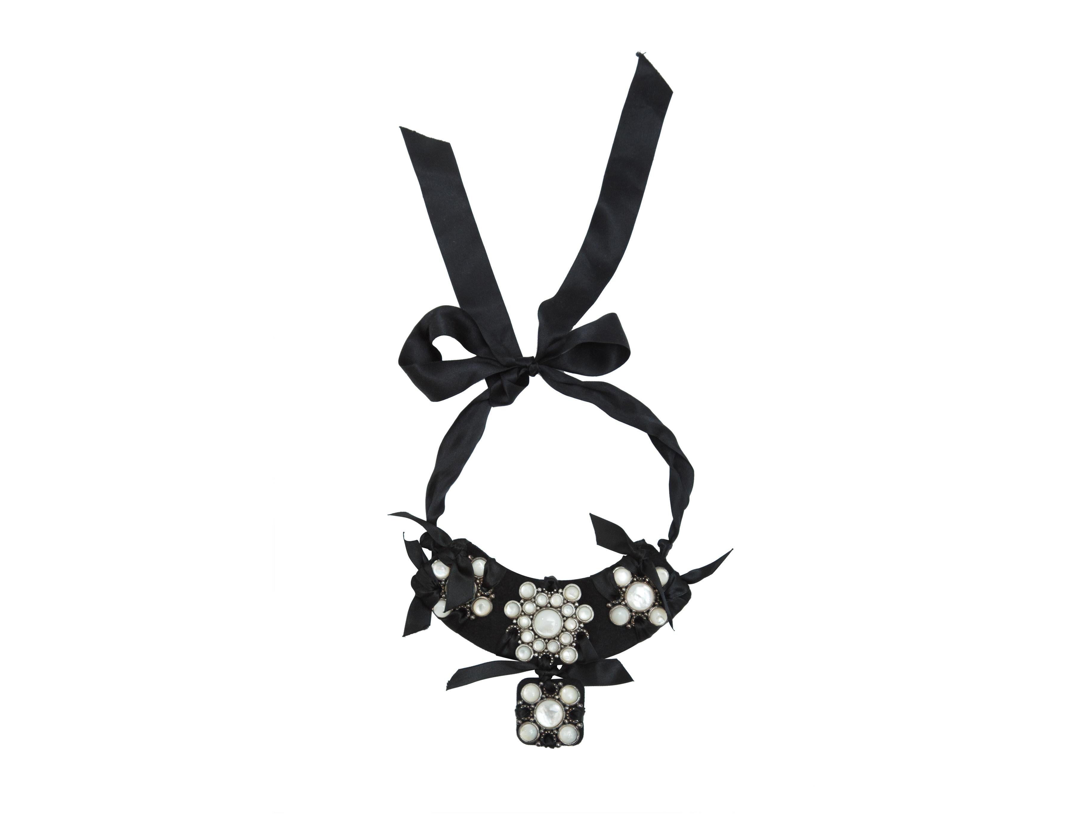 Lanvin Black & White Statement Necklace In Good Condition In New York, NY