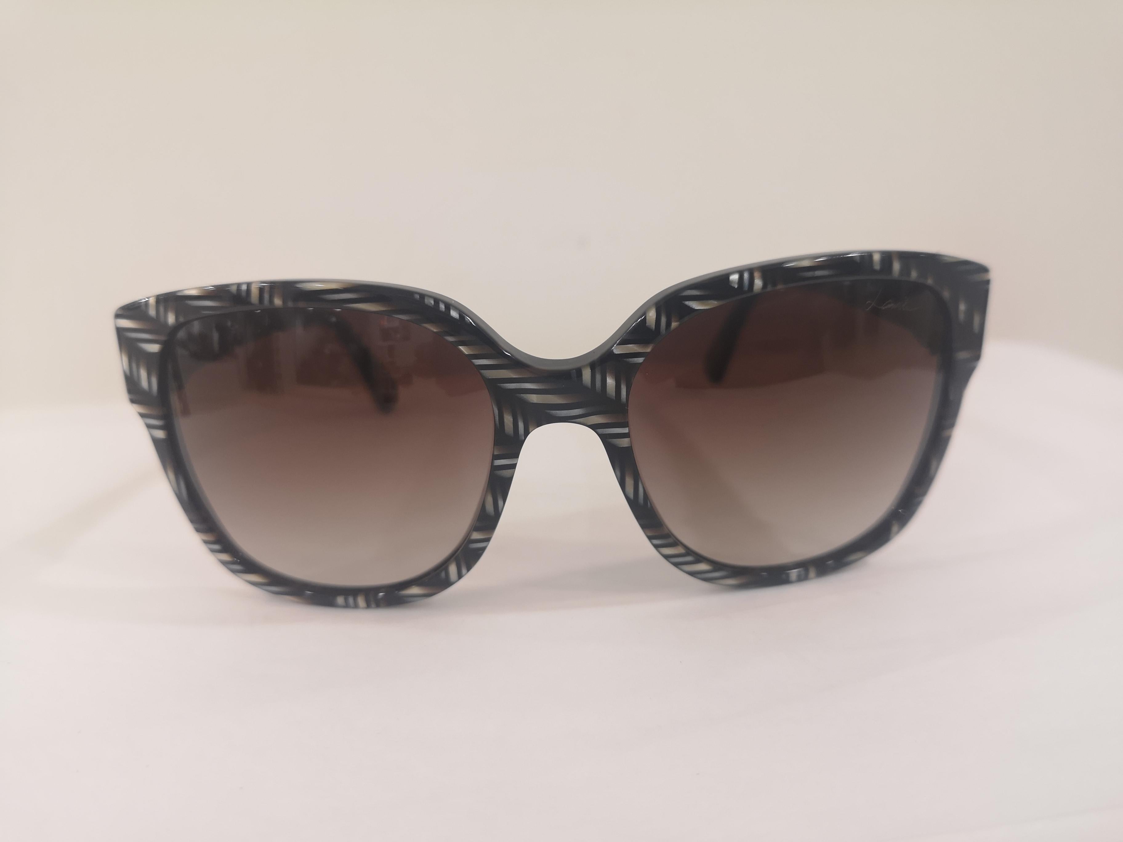 Lanvin Black white sunglasses NWOT In New Condition For Sale In Capri, IT