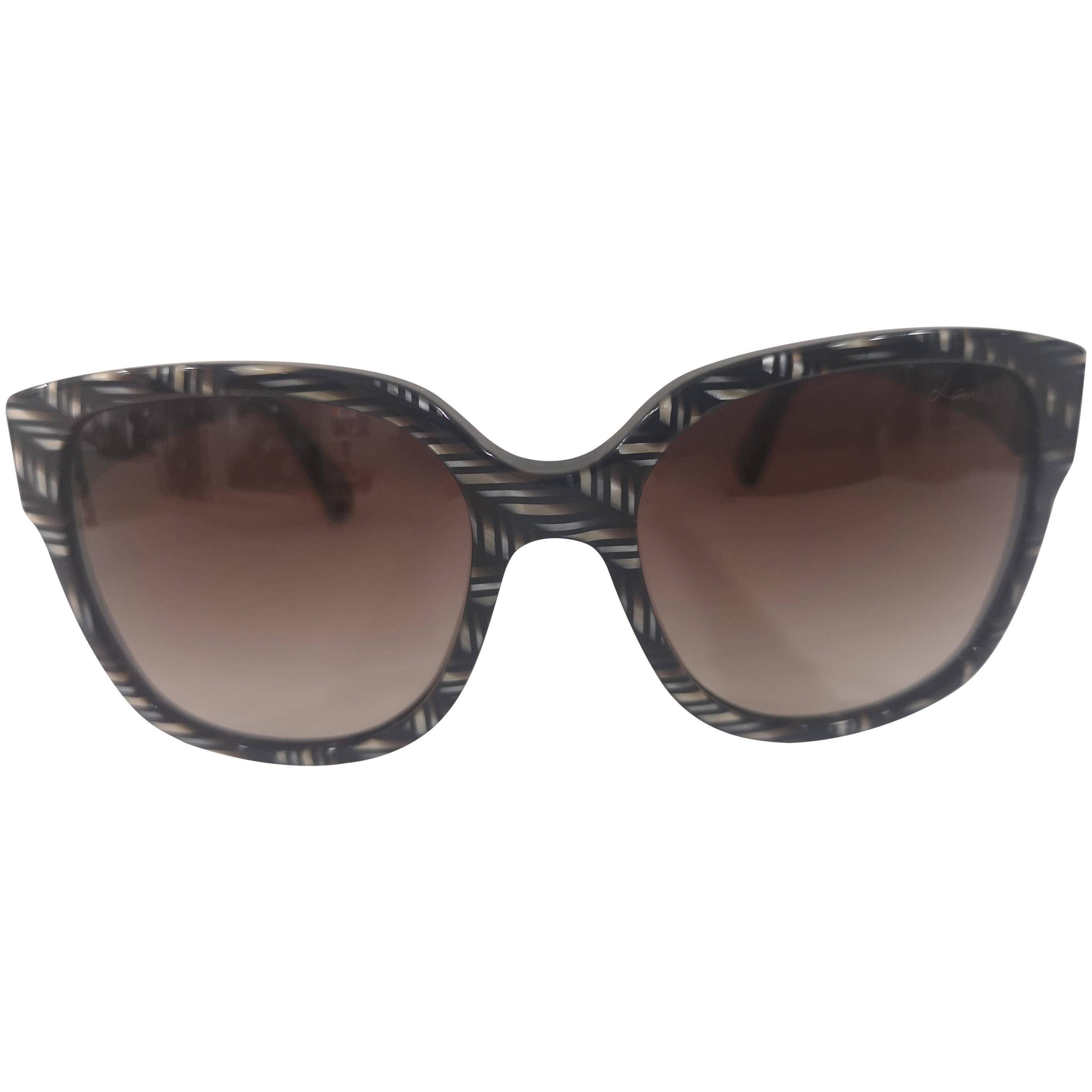 Lanvin Black white sunglasses NWOT For Sale