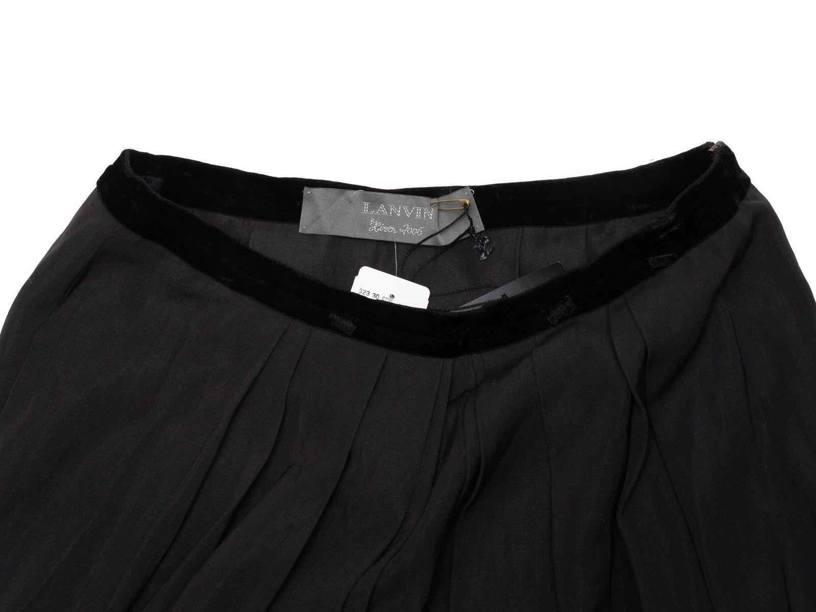 Lanvin Black Winter 2006 Wool & Velvet Skirt 4