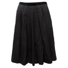Lanvin Black Winter 2006 Wool & Velvet Skirt