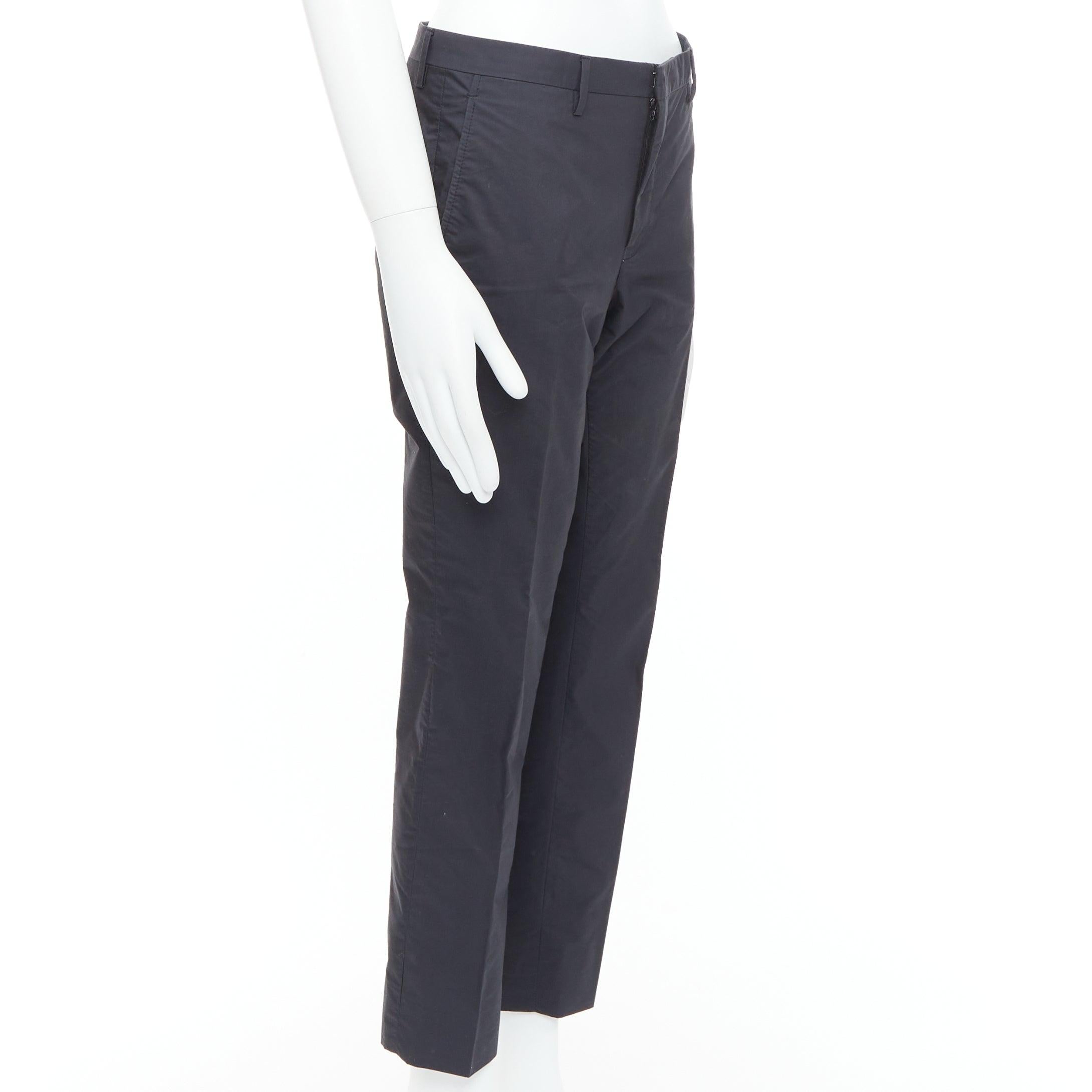 Nero LANVIN pantaloni affusolati neri in crepe di misto lana con chiusura a scomparsa FR44 XS in vendita