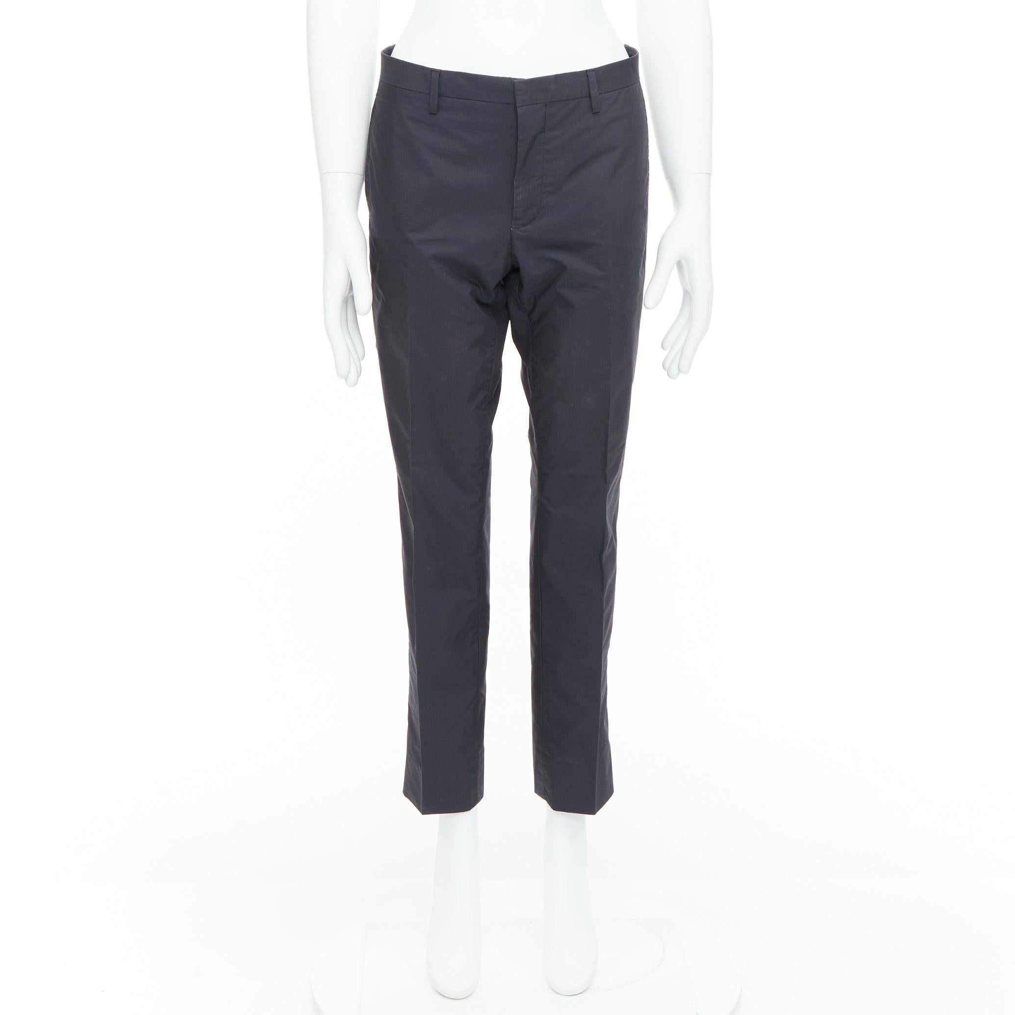 LANVIN pantaloni affusolati neri in crepe di misto lana con chiusura a scomparsa FR44 XS in vendita 4