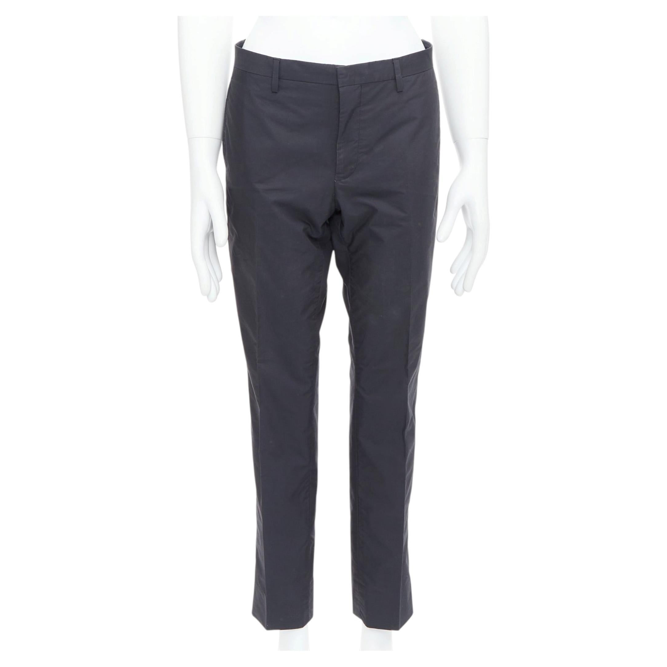 LANVIN pantalón cónico de crepé mezcla de lana negro con bragueta oculta FR44 XS