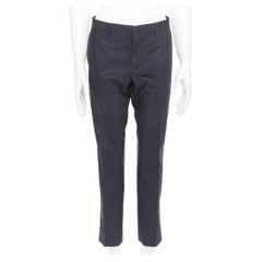 LANVIN pantalón cónico de crepé mezcla de lana negro con bragueta oculta FR44 XS