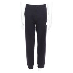 LANVIN negro lana como bolsillos traseros dobladillo de punto pantalones jogger