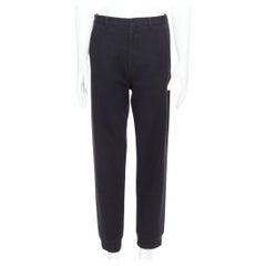 LANVIN - Pantalon de jogging en laine noire avec poches arrière et ourlet tricoté