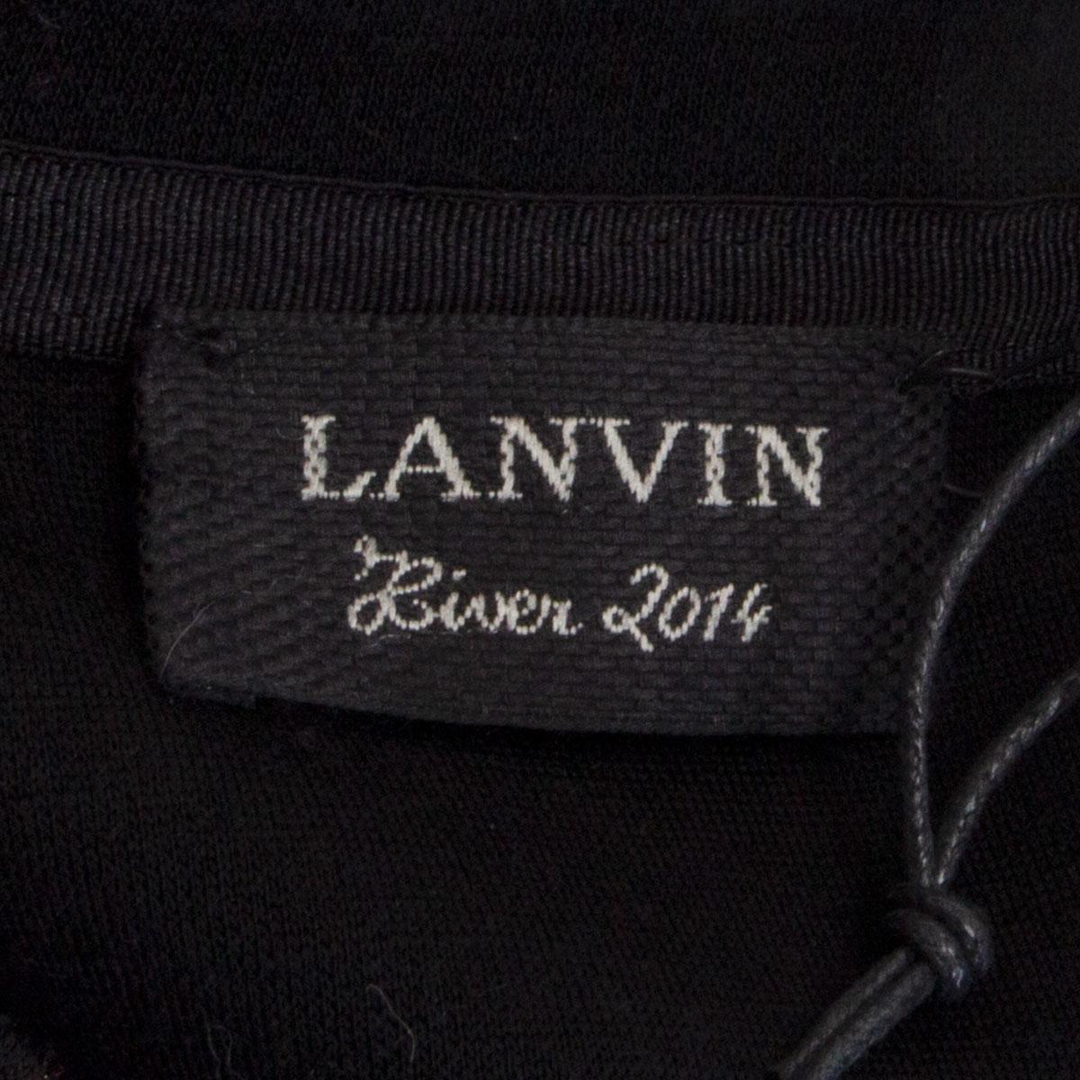 Women's LANVIN black wool & red MASK EMBROIDERED Crewneck Sweater 36 XS For Sale