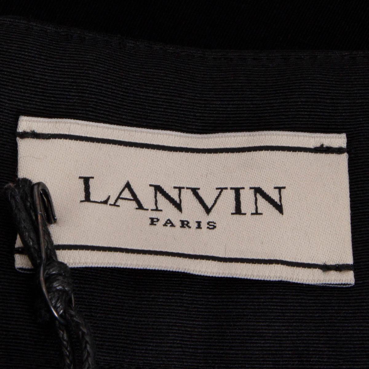 LANVIN black wool & silk Maxi Skirt 38 S In Excellent Condition For Sale In Zürich, CH