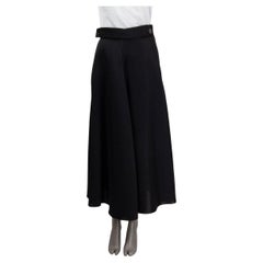 LANVIN black wool & silk Maxi Skirt 38 S