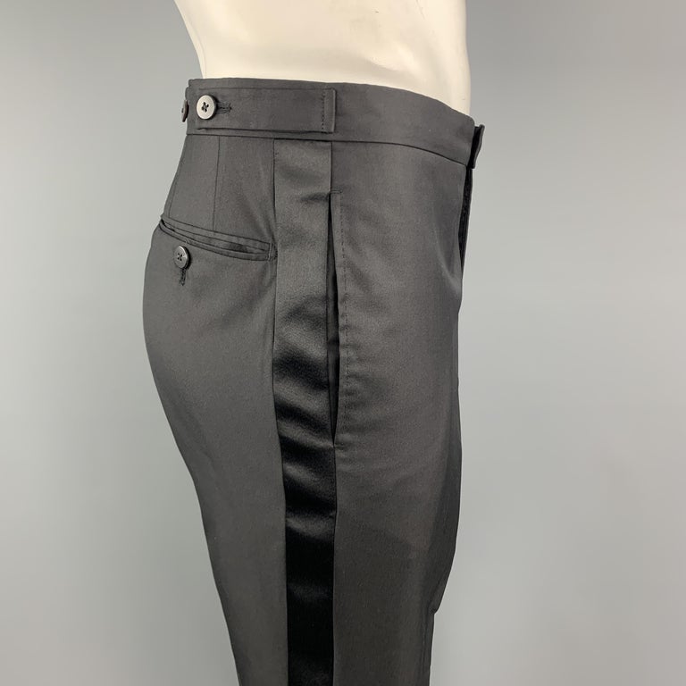 ladies tuxedo trousers satin stripe