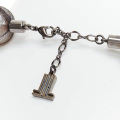 LANVIN black wrapped large faux pearl double ribbon tie princess necklace