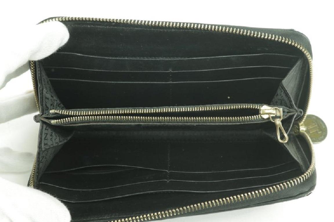 Lanvin Schwarze Clutch mit Reißverschluss aus gestepptem langem Leder um 21lk0123 Brieftasche im Angebot 2