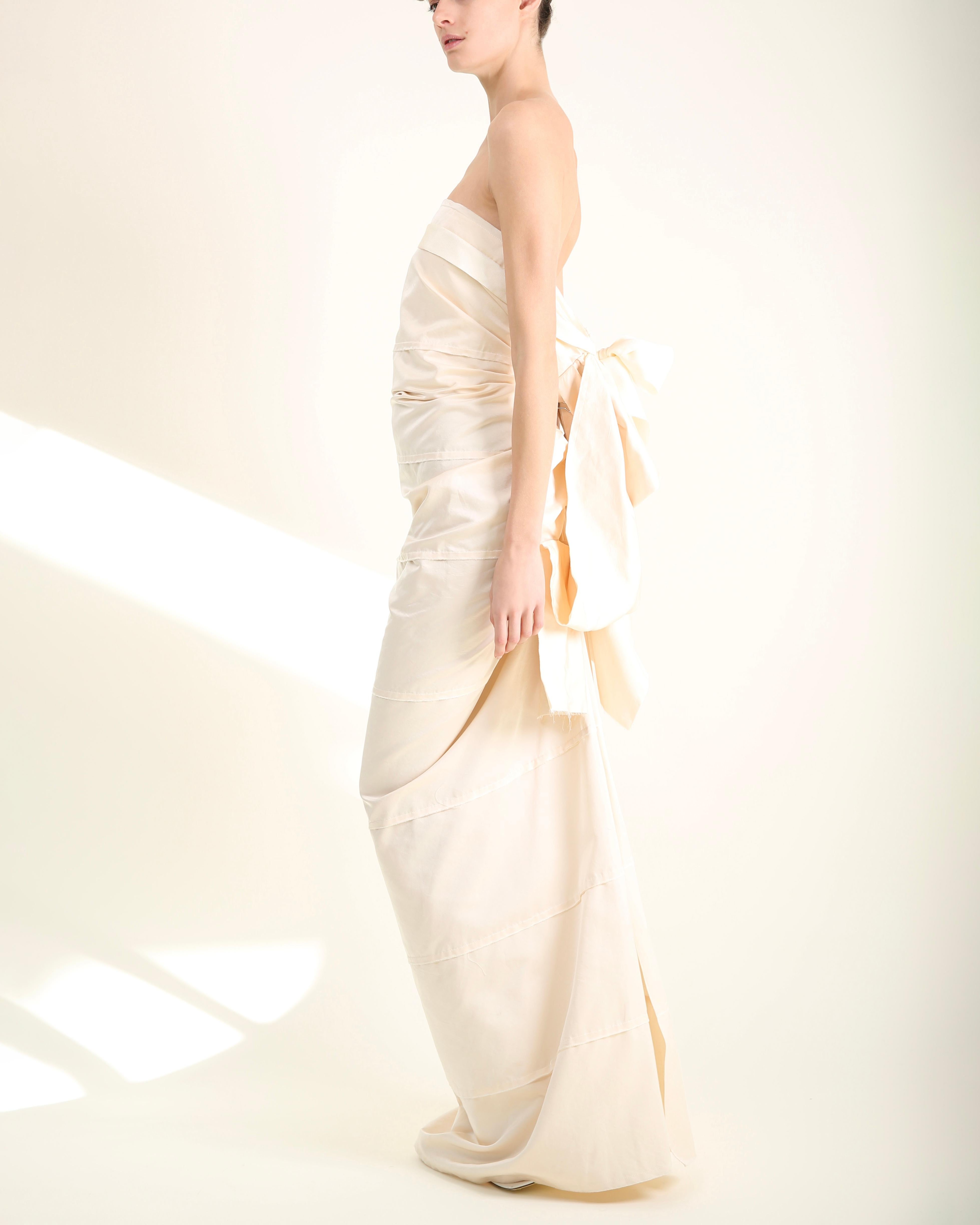 Lanvin Blanche 2013 strapless silk ruffled ivory bow back wedding dress gown F42 1