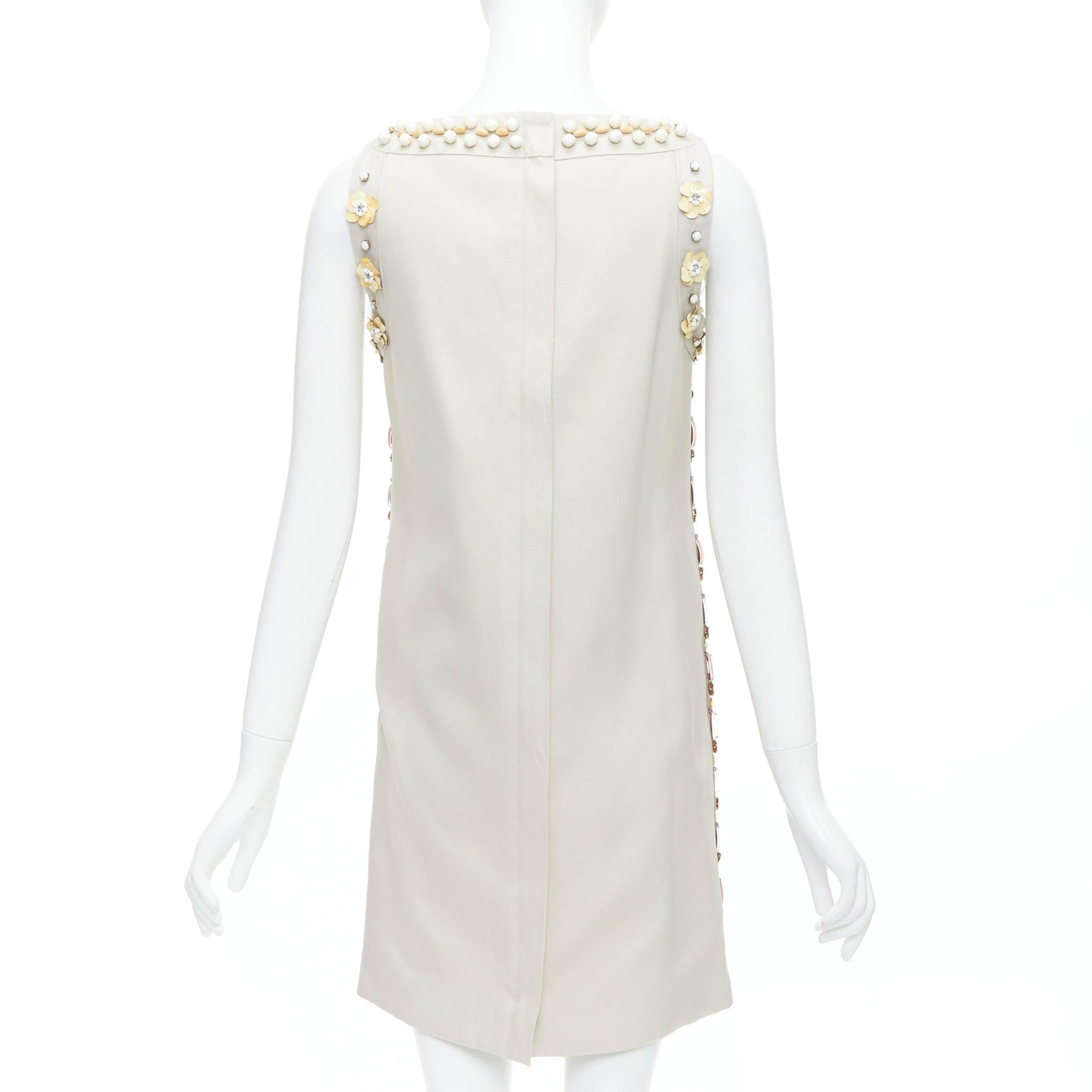 Donna LANVIN BLANCHE abito da sposa a turni beige crema fortemente impreziosito FR36 S in vendita