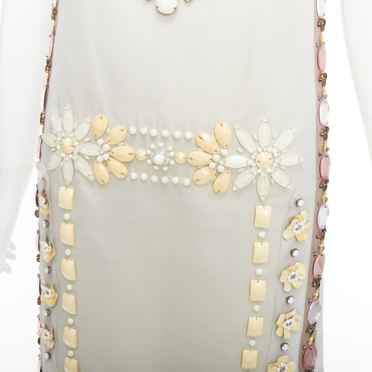 LANVIN BLANCHE abito da sposa a turni beige crema fortemente impreziosito FR36 S in vendita 2