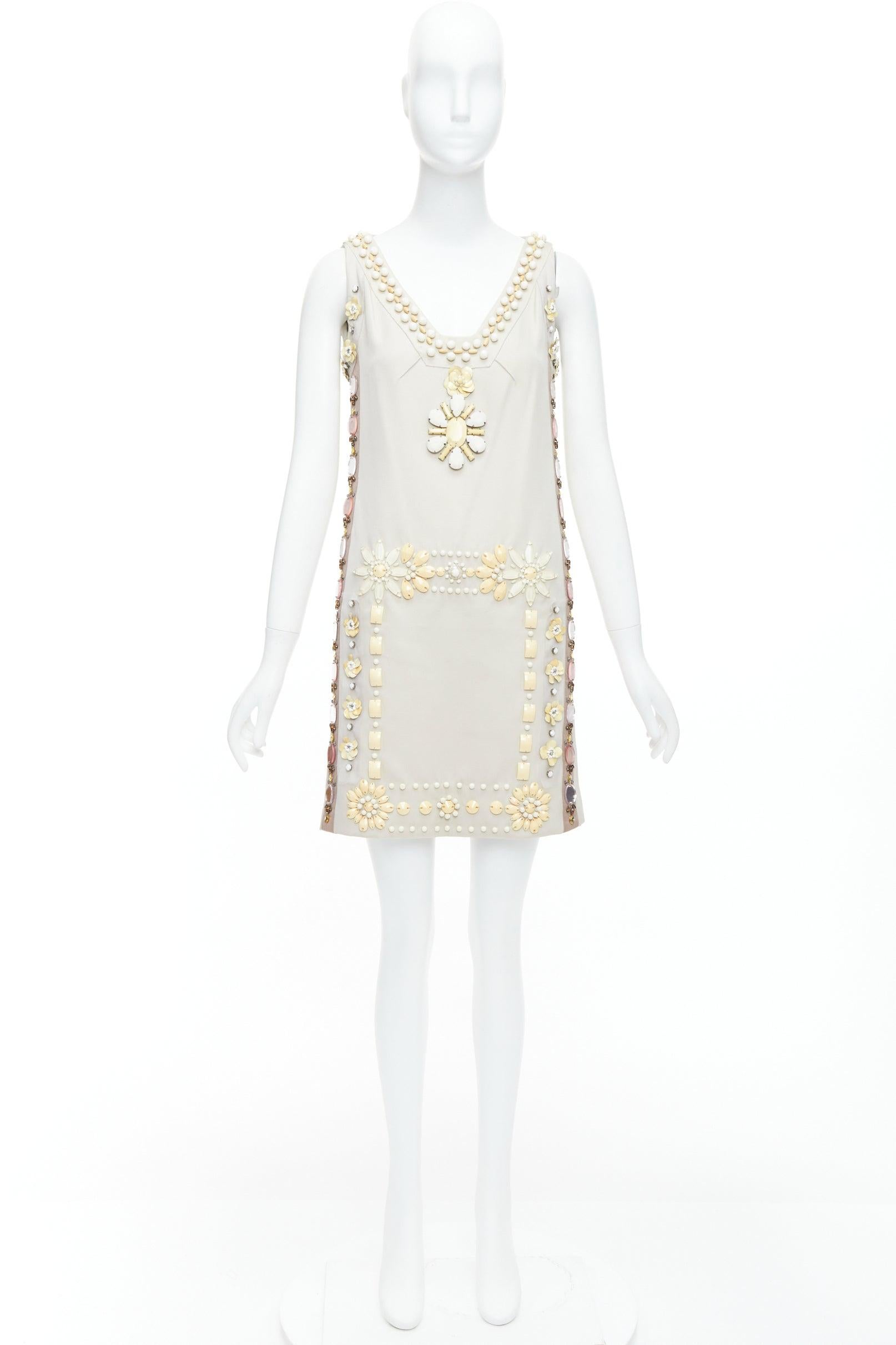 LANVIN BLANCHE abito da sposa a turni beige crema fortemente impreziosito FR36 S in vendita 4