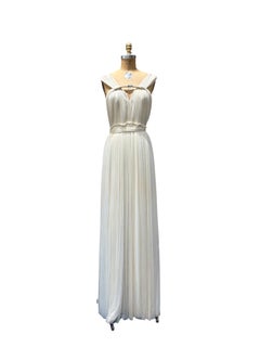 Lanvin Blanche Ivory Pleated Silk Goddess Bridal Gown Jewel Clasp, 2011–2013