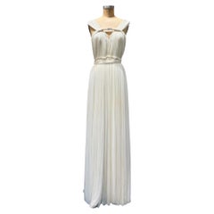 Lanvin Blanche Ivory Pleated Silk Goddess Bridal Gown Jewel Clasp, 2011–2013