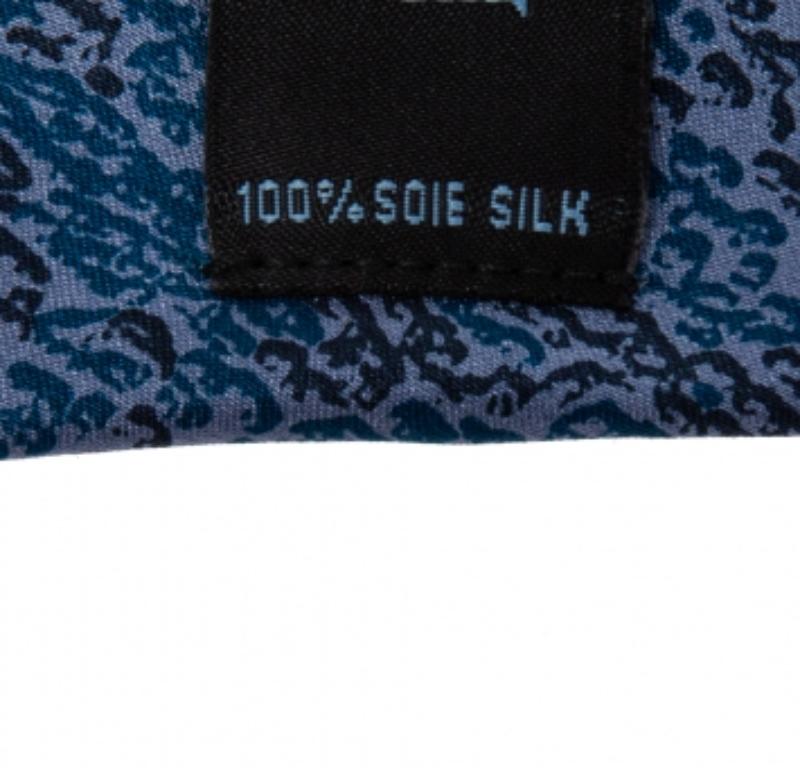 Blu Cravatta in seta con stampa astratta blu Lanvin in vendita