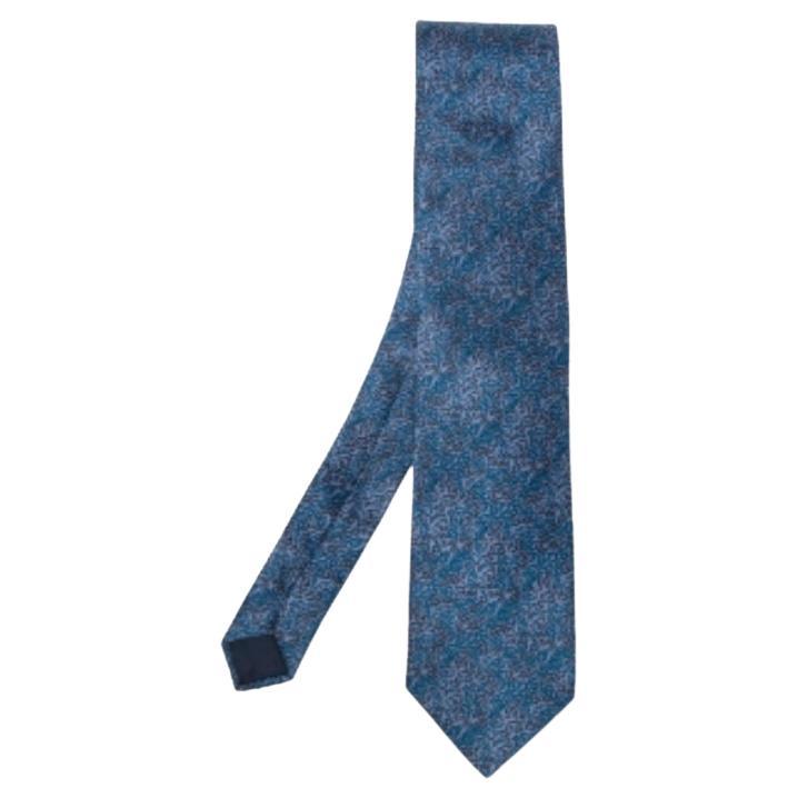 Cravatta in seta con stampa astratta blu Lanvin