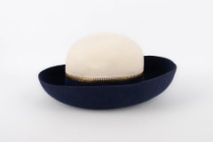 Lanvin Blue and White Felt Hat