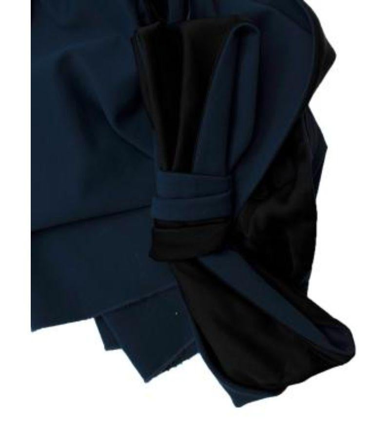 Lanvin Blue & Black One Shoulder Gown with Bow For Sale 4