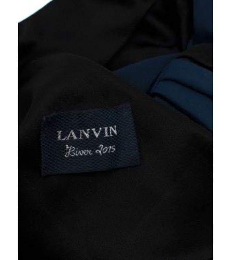 Lanvin Blue & Black One Shoulder Gown with Bow For Sale 5