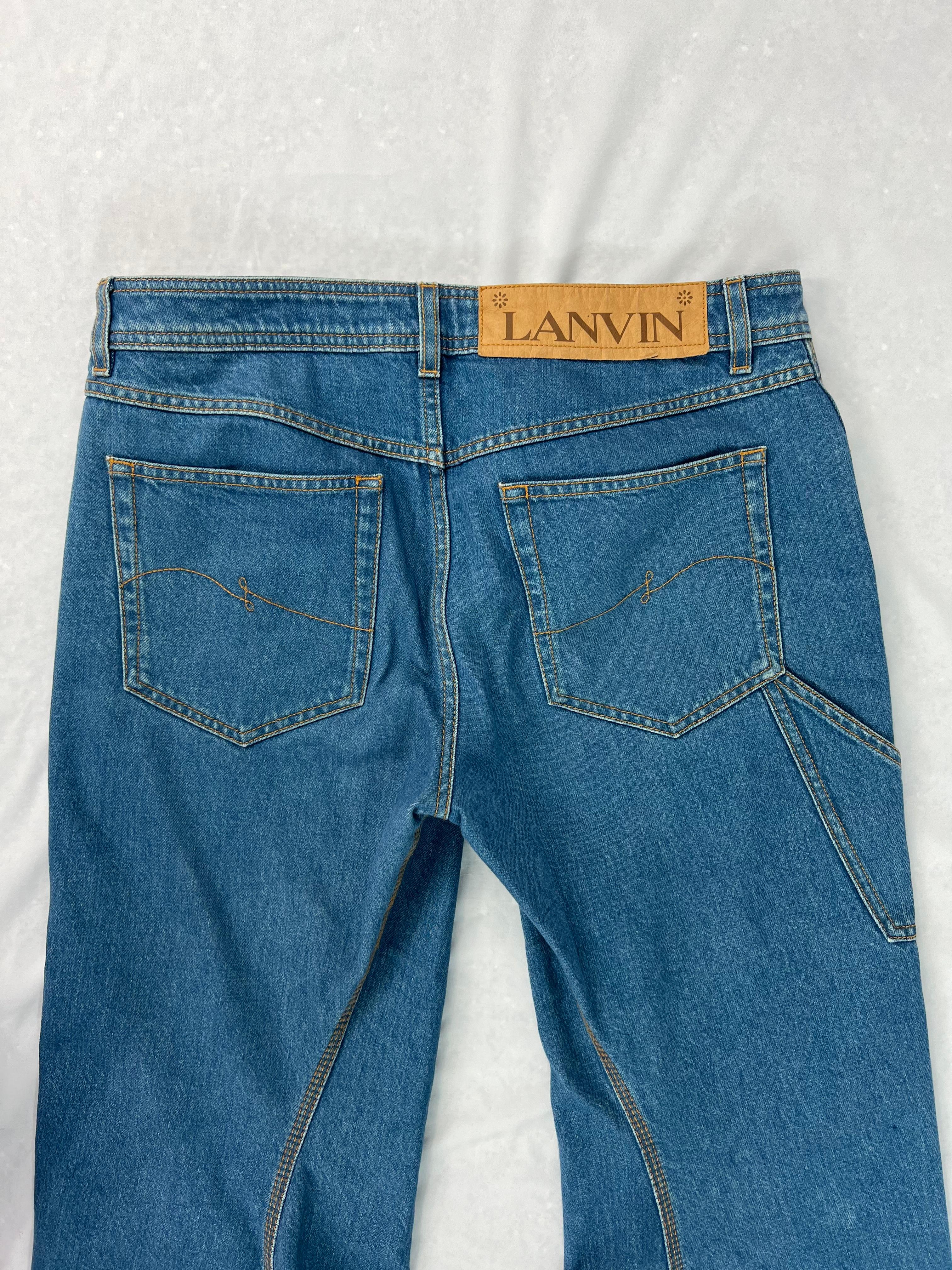 Lanvin Blue Denim Jean Pants, Size 40 In Excellent Condition For Sale In Beverly Hills, CA