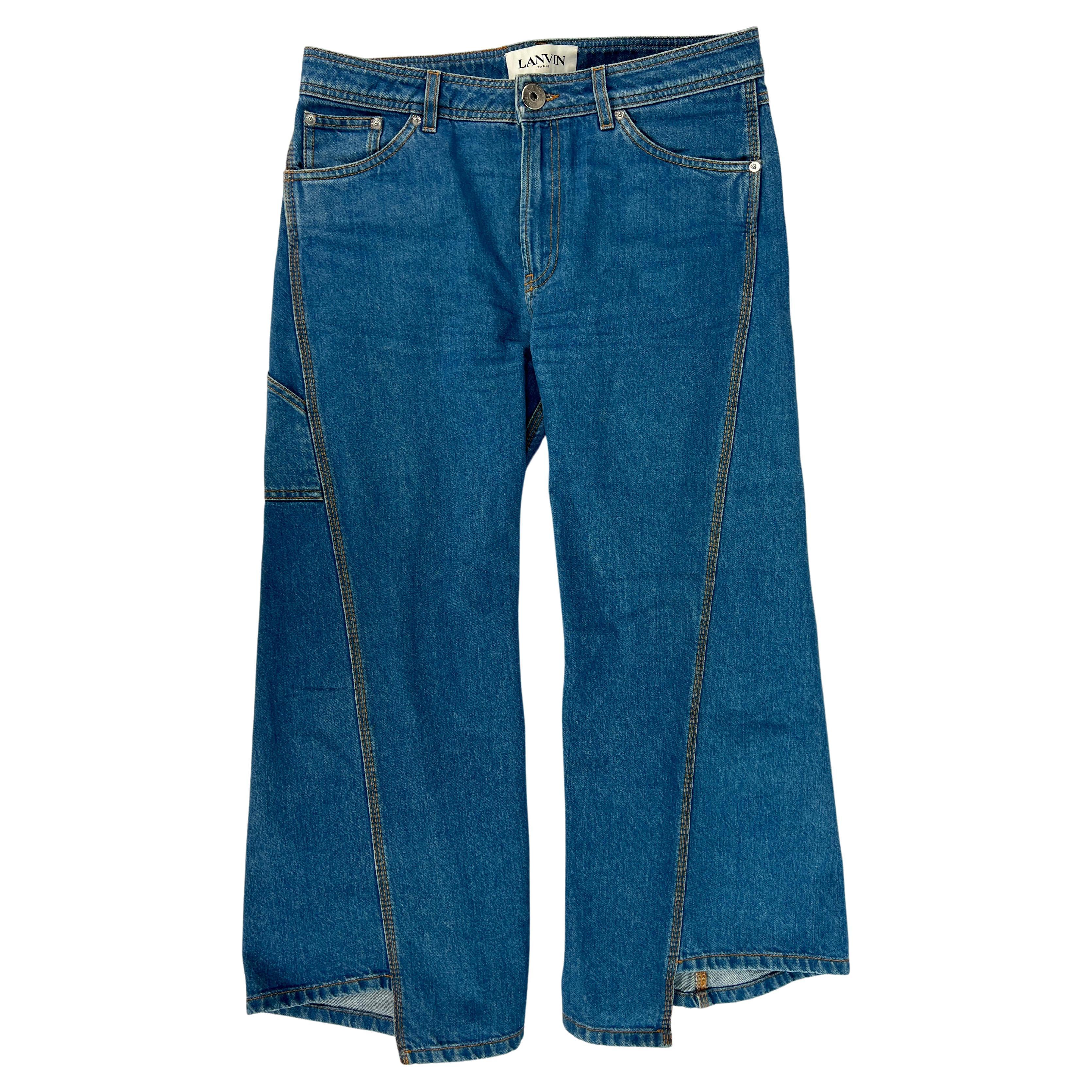 Lanvin Blue Denim Jean Pants, Size 40
