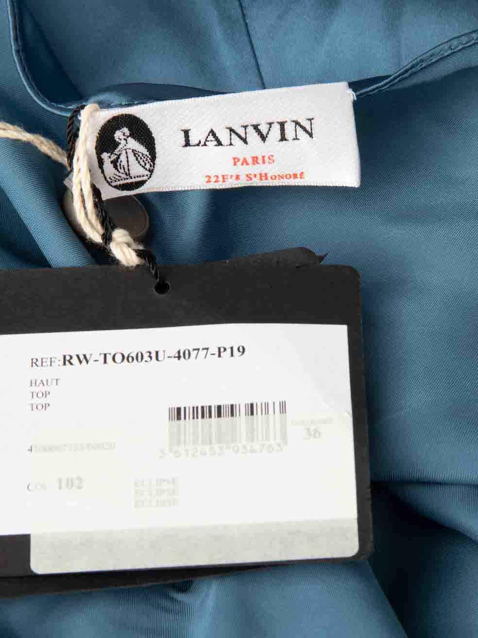 Women's Lanvin Blue Draped Halter Neck Top Size S