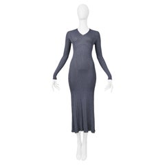 Lanvin Blue Metallic Lurex Knit Dress