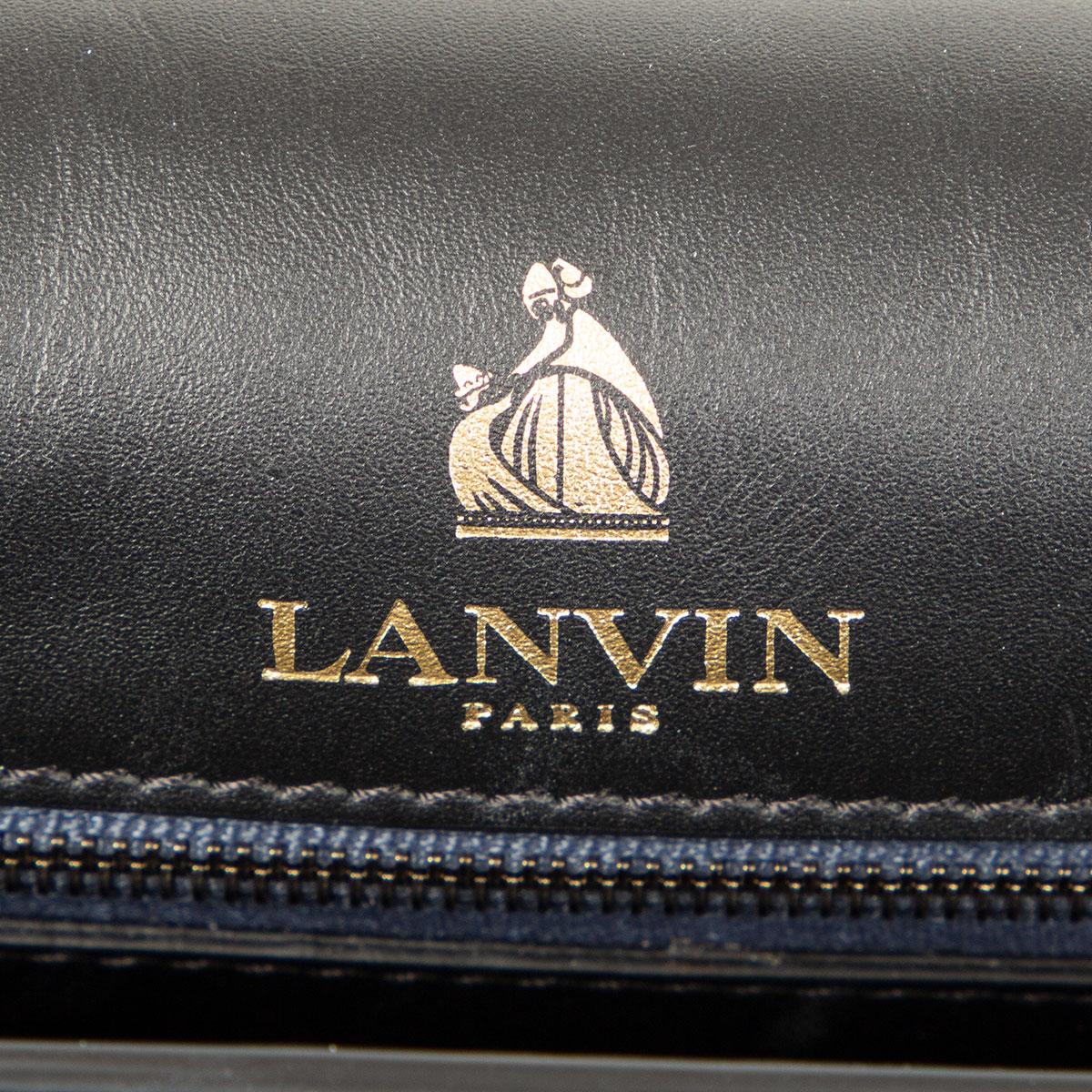 Gray LANVIN blue PYTHON HAPPY Twist Lock Flap Shoulder Bag