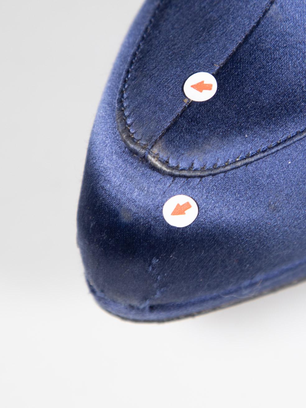 Lanvin Blue Satin Ankle Boots Size IT 37 For Sale 6