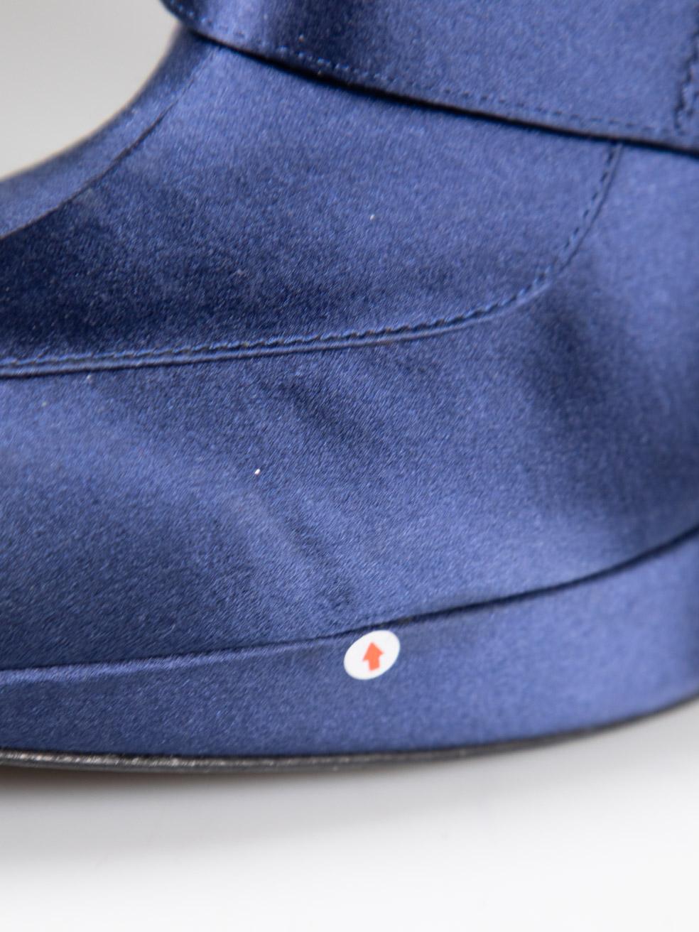 Lanvin Blue Satin Ankle Boots Size IT 37 For Sale 5