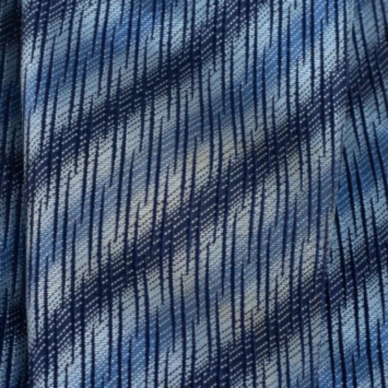 Corbata de seda jacquard a rayas azul Lanvin Gris