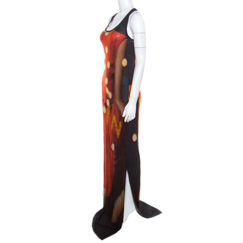 Lanvin Blurry Lights Printed Jersey Racer Back Tank Maxi Dress S en Bueno Estado en Dubai, Al Qouz 2