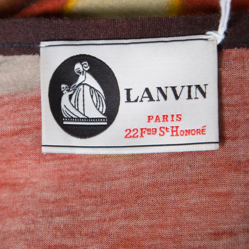 Lanvin Blurry Lights Printed Jersey Racer Back Tank Maxi Dress S 1