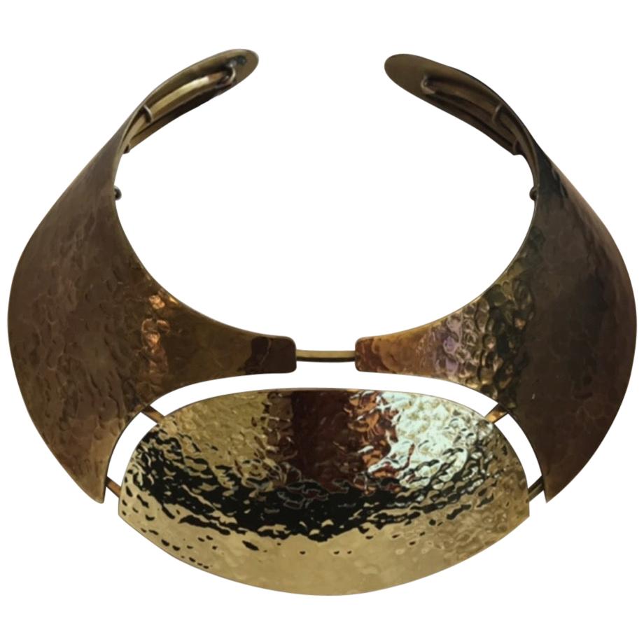 LANVIN Brass Bib Necklace