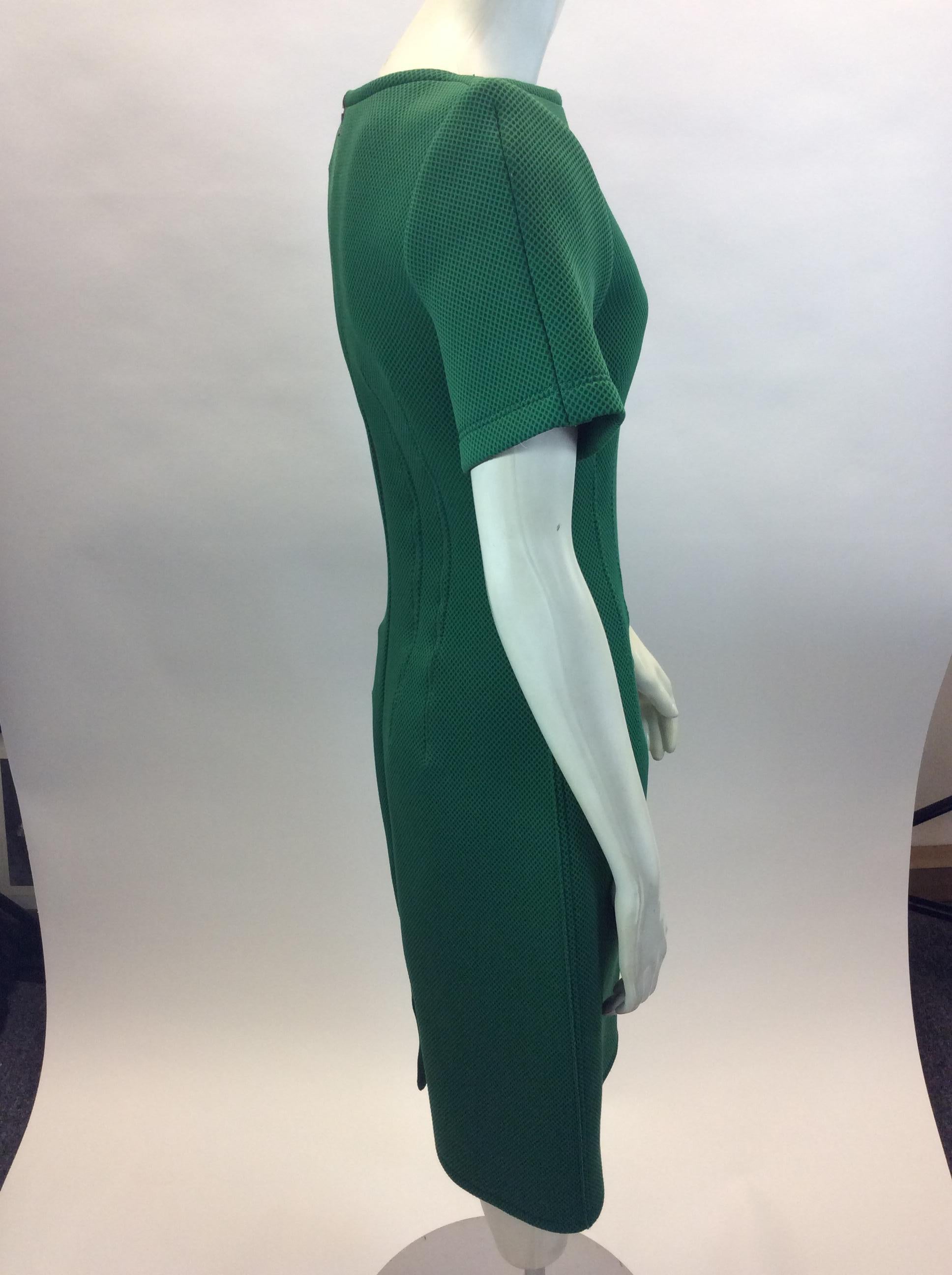 Lanvin Bright Green Short Sleeve Dress In Good Condition For Sale In Narberth, PA
