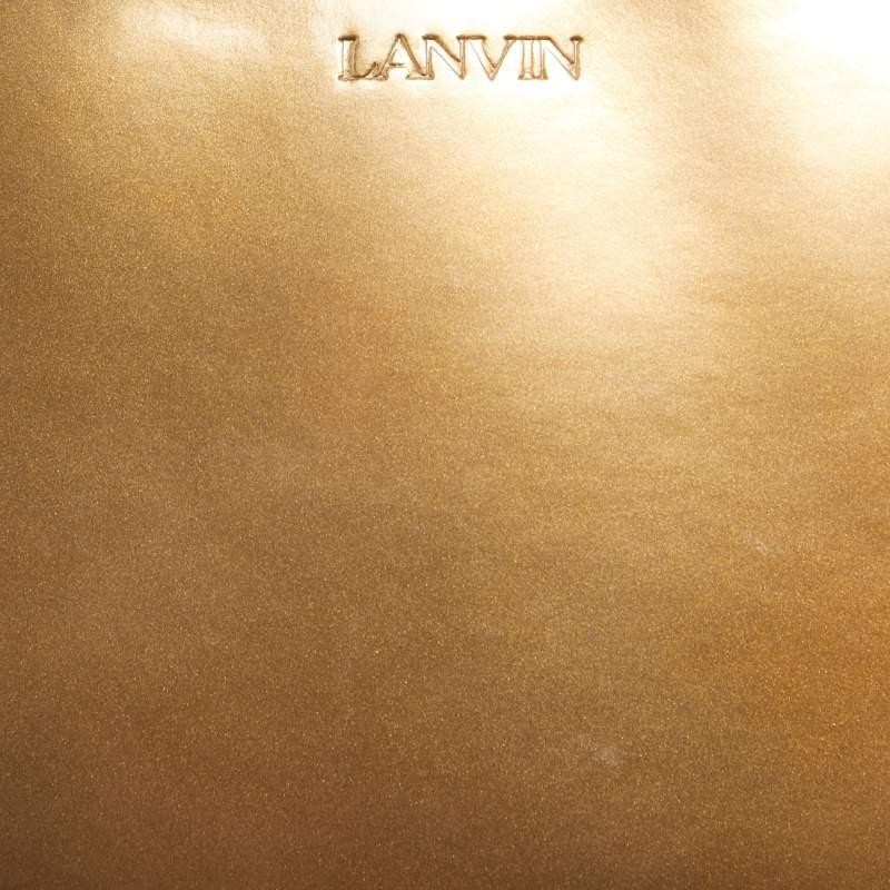 Lanvin Bronze Patent Leather Nano Cat Hobo 1